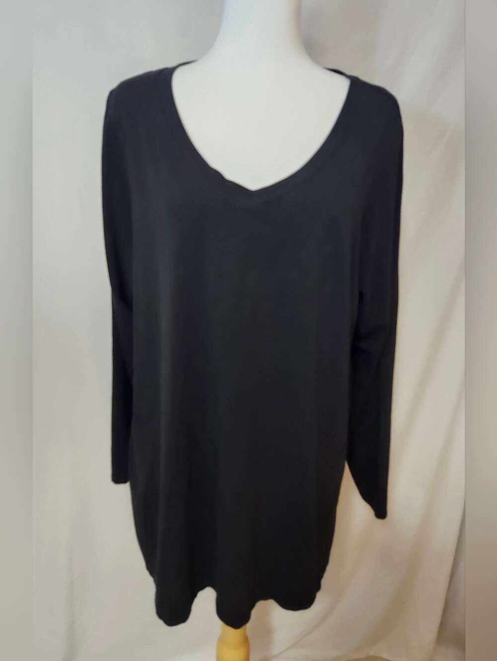 Cynthia Rowley Long Sleeve Vnevk Tee - Black
